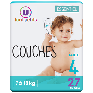 Couches-Culottes bébé tailles 4 8-15kg X22 - Super U, Hyper U, U