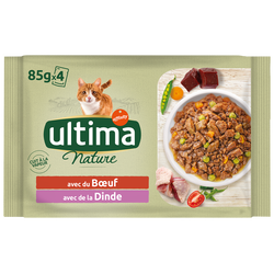 Bouchees Pour Chat Au B Uf Et A La Dinde Ultima Nature 4x85g Super U Hyper U U Express