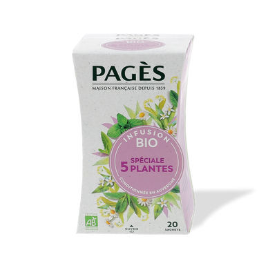 Pagès - Infusion spéciale 5 plantes BIO x20 - Supermarchés Match