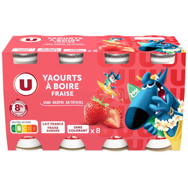 Gourdes Bébé banane fraise yaourt dès 10 mois, 4x85g - Super U, Hyper U, U  Express 