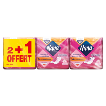 Nana Serviettes Ultra Normal Nana, 2 Paquets De 16 + 1 Offert