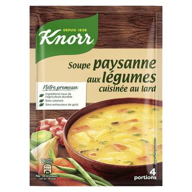 Soupe déshydratée Paysanne au lard KNORR, x4 1l - Super U, Hyper U, U ...