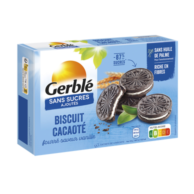 Gerblé Biscuits Cacaotés Vanille Sans Sucres 176g