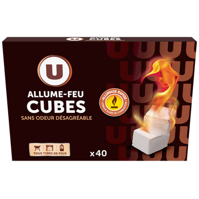 Cubes allume-feu sans odeur 100% naturel x40 - Hygiène droguerie