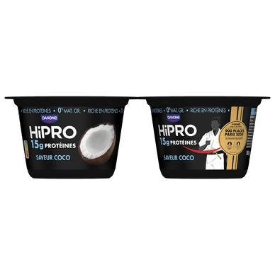 Hipro Yaourt Coco Protéiné 0%, 2 x 160g