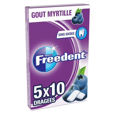 FREEDENT Goût myrtille Chewing-gum 5x10 dragées 70g - Cdiscount Au