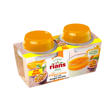 RIANS Panna cotta et coulis de mangue passion 2x120g pas cher 