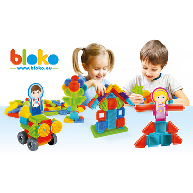 Jouet de construction - BLOKO - Coffret de 150 avec 2 Plaques de