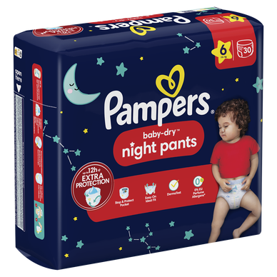 Pampers Night Pants Size 6 culottes de protection jetables pour la nuit