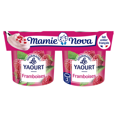 Yaourt Gourmand® - Framboise - Mamie Nova - 300 g, 2 pots de 150 g