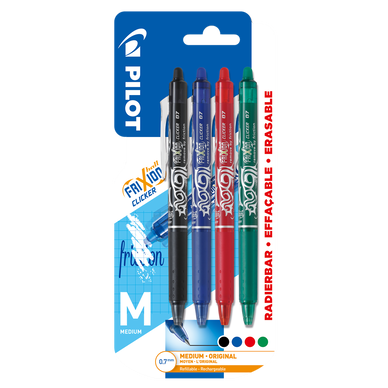 2 stylos roller PILOT Frixion effaçables bleu + 4 stickers de
