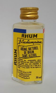 Arôme naturel de rhum sans alcool - Lechampion - 30 ml