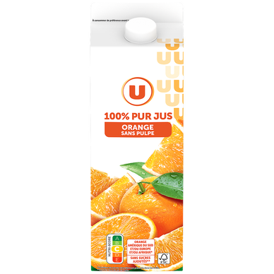 Pur jus d'orange avec pulpe pet 1L - Super U, Hyper U, U Express