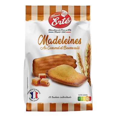 La Madeleine Pur Beurre , Fourrage Caramel au Beurre Salé - Sachets de 8  madeleines - Armor Délices