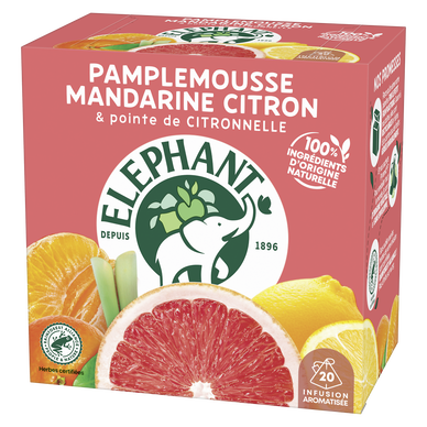 Infusion pamplemousse citron et mandarine, Elephant (20 sachets