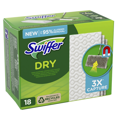Lingettes sèches Dry Swiffer Recharge, Swiffer (x 18)