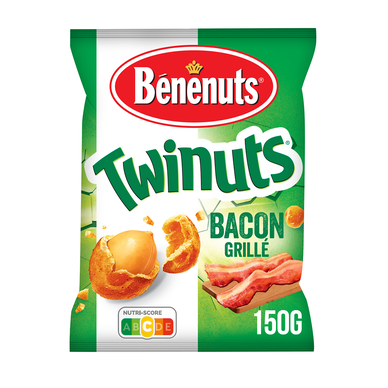 Benenuts Twinuts - Cacahuètes enrobées goût bacon - Comparer avec