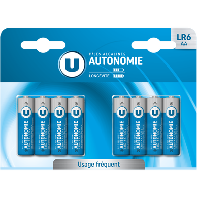 Piles Autonomie LR6/AA - 4 unités - Super U, Hyper U, U Express 