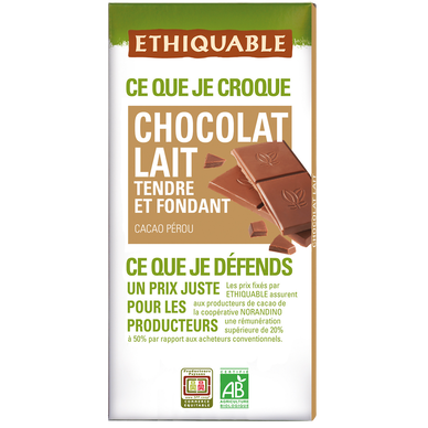 Sucette en chocolat au lait bio Origine Pérou 40%