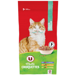 Croquettes Pour Chat Adulte Sterilise Au Saumon Cereales Et Legumes U 2kg Super U Hyper U U Express