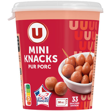 Knacki Mini - Saucisse cuite pur porc avec des protéines de lait