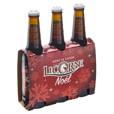Coffret bière de noel LICORNE 5°8 4x33cl +1 botte - Super U, Hyper U, U  Express 