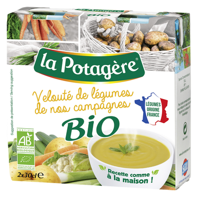 Soupe bio légumes de nos campagnes LA POTAGERE : les 2 briques de