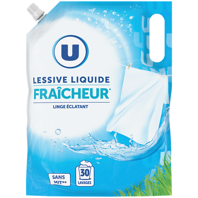 Lessive liquide spécial blanc 25 lavages 1,375 litres - Super U