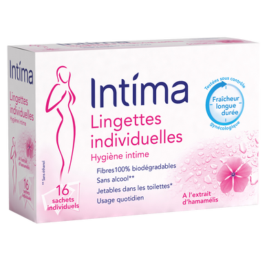 INTIMA 20 Lingettes Hygiène Intime Cranberry