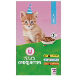 Croquettes Pour Chaton Au Poulet Lait Et Carottes U Paquet De 400g Super U Hyper U U Express