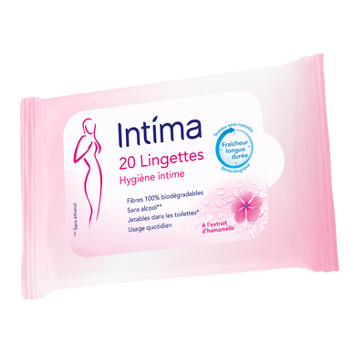 INTIMA Fraîcheur Longue Durée 20 Lingettes