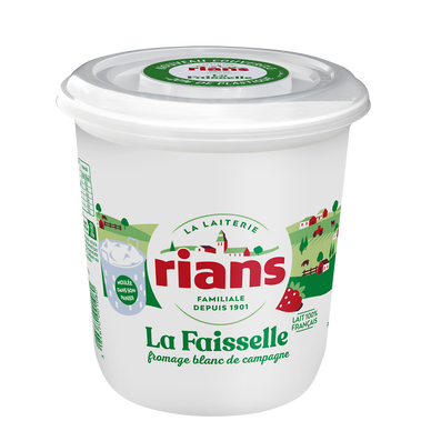 Fromage Blanc Faisselle nature RIANS - Pot de 1kg - Super U, Hyper U, U  Express 