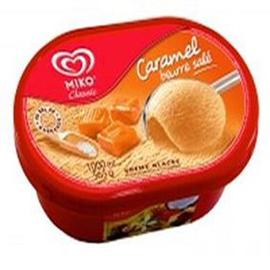 Crème glacée caramel au beurre salé ERHARD, bac 1l - Super U