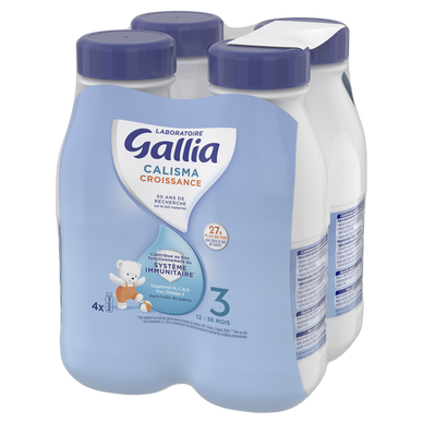 GALLIA - LAIT DE CROISSANCE LIQUIDE CALISMA Pack de 4 bouteilles de 500ml -  Laits et Céréales/Lait de Croissance 
