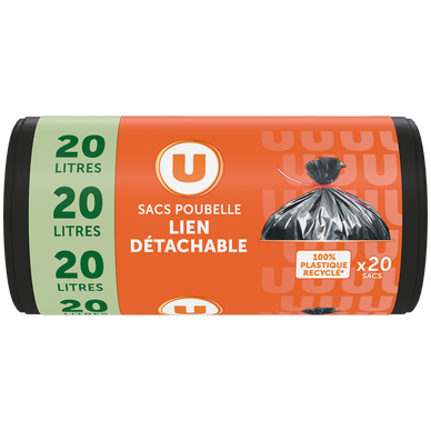 Sacs poubelles compostables 10litres x15 - Super U, Hyper U, U