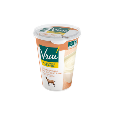 Fromage blanc nature au lait de chèvre BIO VRAI, pot de 400g - Super U,  Hyper U, U Express 