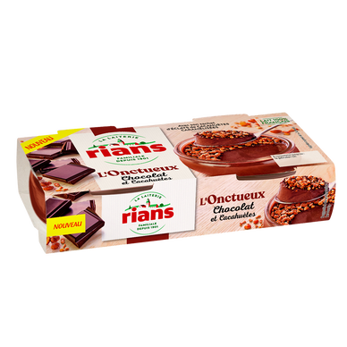 Dessert chocolat cacahuètes L'Onctueux RIANS 2x90g - Super U, Hyper U, U  Express 