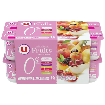 Yaourt Aux Fruits Sans Sucre Ajoute U 0 Mg U 16x125g Shoptimise