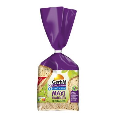 Pain de Mie Maxi 3 Graines Sans Gluten GERBLE - 350 g - Super U