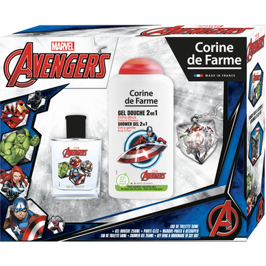 Coffret Avengers Disney eau de toilettte CORINE FARME, 50ml +douche 250ml  +porte clé - Super U, Hyper U, U Express 