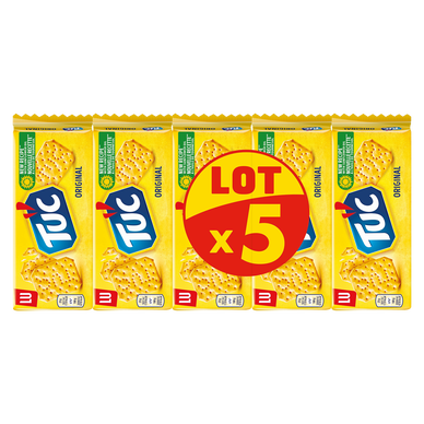 LU Tuc L'original Crackers Biscuits apéritifs Salé 5x100g