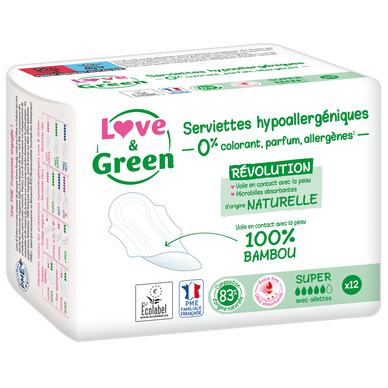 Couches hypoallergéniques taille 1 LOVE & GREEN x44 - Super U, Hyper U, U  Express 