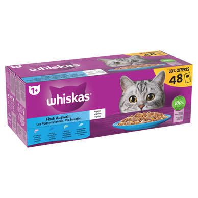 Whiskas sachets fraicheur les poissons favoris en gelee pour chat adulte 4  varie