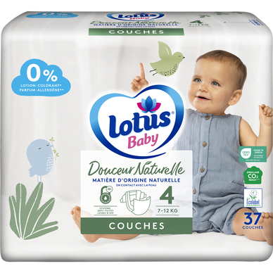 Couches douce nature taille 4+ LOTUS BABY x35 - Super U, Hyper U