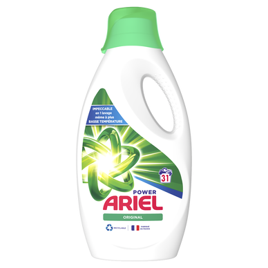 Lot de 2x31 doses de lessive liquide Power Ariel Original ARIEL prix pas  cher